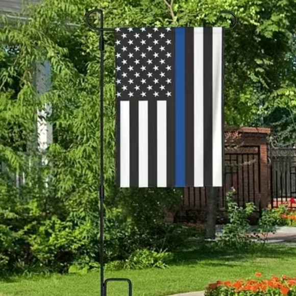 Flag Lawn Garden Flag Thin Blue Line Yard Decor Supports Police Law Enforcement - Picture 3 of 10